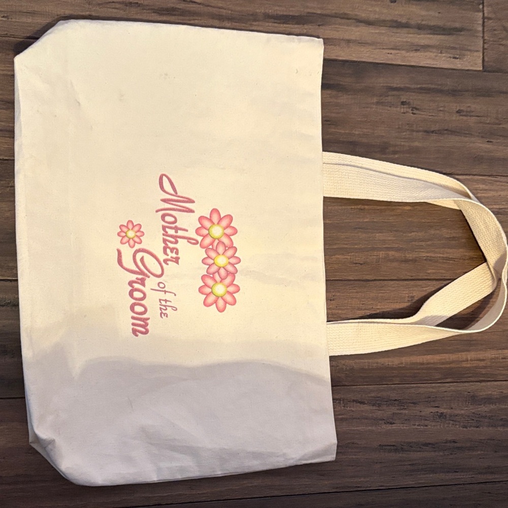 Elegant Cream Tote Bag with Floral Design